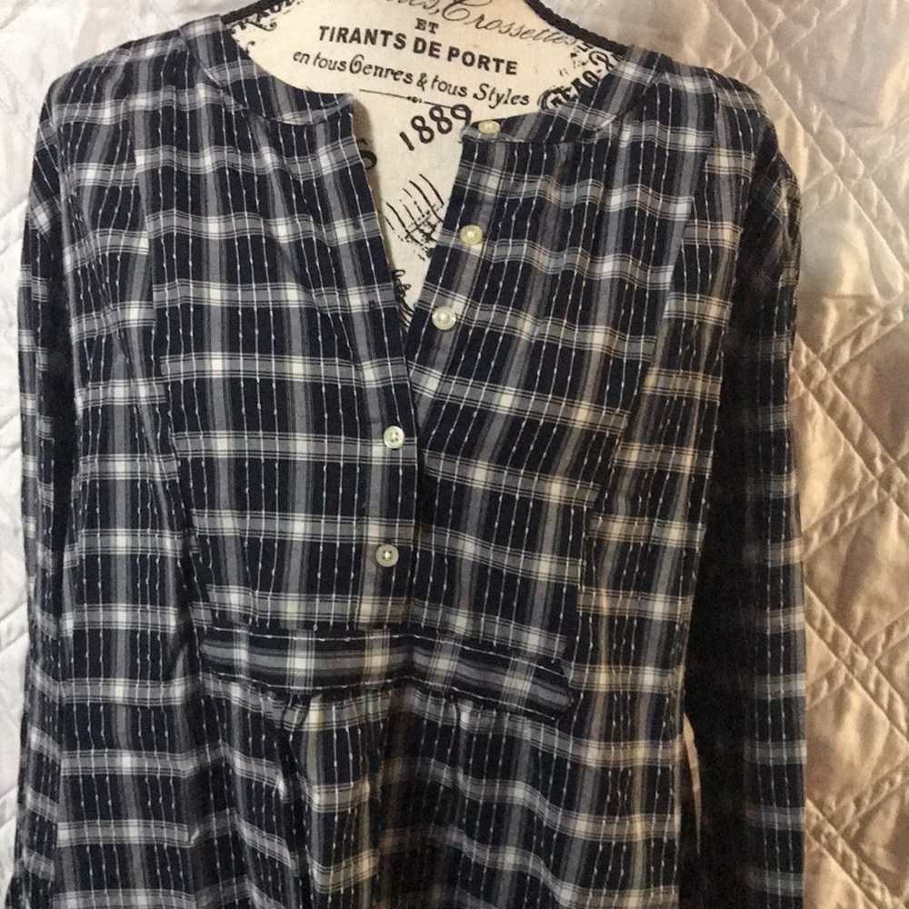 Loft Blue And White blouse size XL